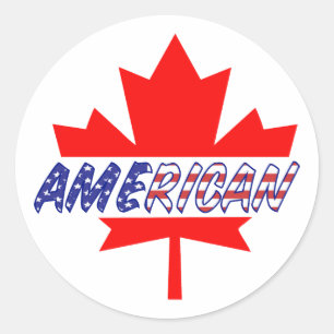 Adesivo Redondo Orgulho Americano Canadense