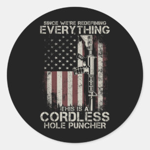 Adesivo Redondo Orgulho Americano de Bandeira Veterana Direitos da