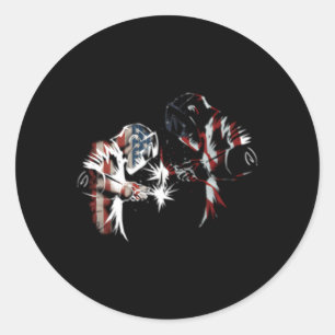 Adesivo Redondo Orgulho americano Welder Americano Bandeira Americ
