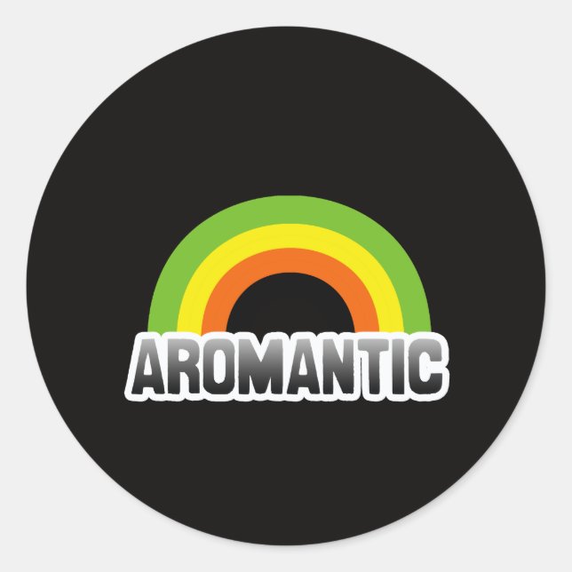 Adesivo Redondo Orgulho Aromântico (Frente)