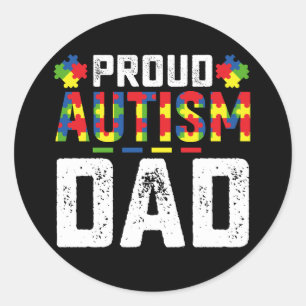 Adesivo Redondo Orgulho Autismo Conhecimento do Pai Família Autist