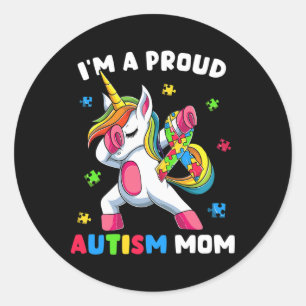 Adesivo Redondo Orgulho Autismo Mãe Dab Dance