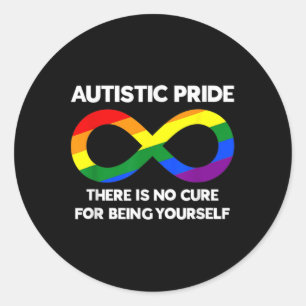 Adesivo Redondo Orgulho Autista Sensibilização Arco-Íris Infinito
