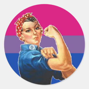 Adesivo Redondo Orgulho bissexual da mulher