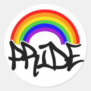 Adesivo Redondo Orgulho com arco-íris