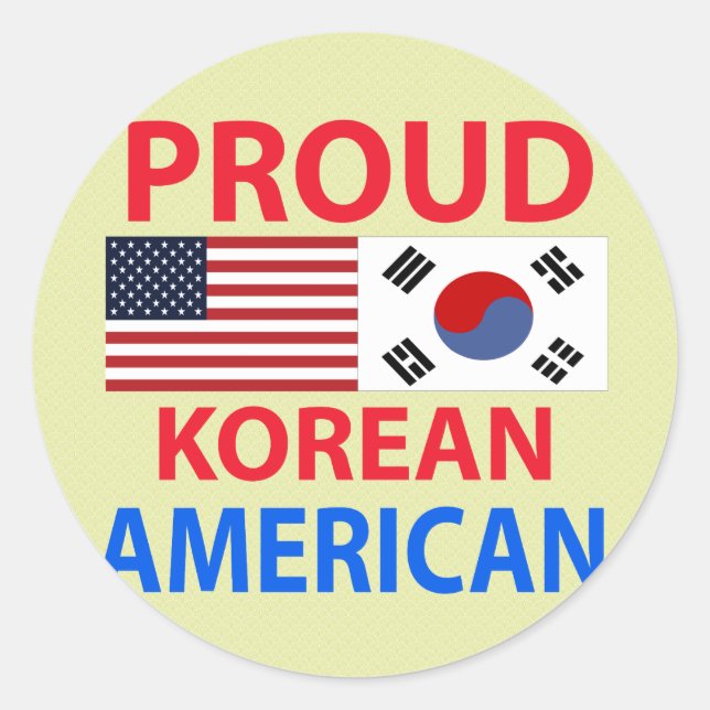 Adesivo Redondo Orgulho coreano americano (Frente)