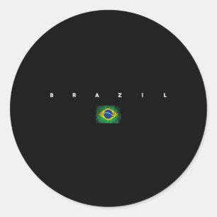 Adesivo Redondo Orgulho da Bandeira do Brasil Vintageretro Futebol