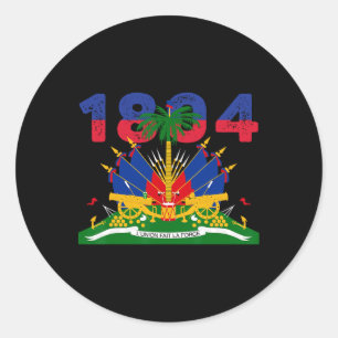 Adesivo Redondo Orgulho da Bandeira Haitiana 1804 Dia da Independê