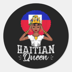 Adesivo Redondo Orgulho da Coroa Haitiana da Rainha Afrocêntrica M