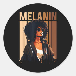 Adesivo Redondo Orgulho da História Negra Dripn Melanin Vidas Negr