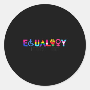 Adesivo Redondo Orgulho da Igualdade Arco-íris Lgbtq Feminista Sím