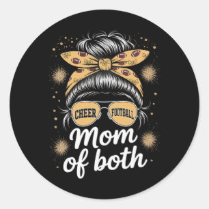 Adesivo Redondo Orgulho de Cabelo Desgrenhado Mãe de Cheerleading