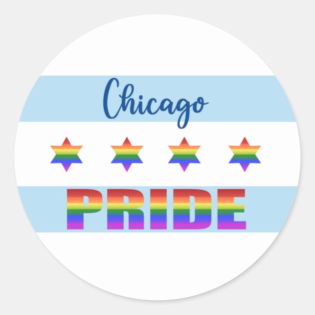 Adesivo Redondo Orgulho de Chicago (Frente)