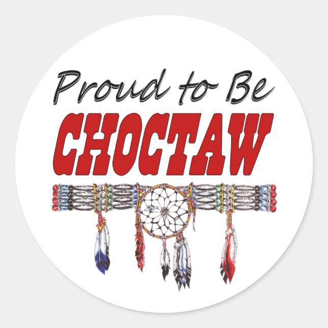 Adesivo Redondo Orgulho de Choctaw Decals ou Folhas adesivas (Frente)