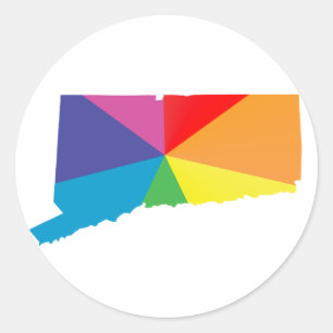Adesivo Redondo orgulho de connecticut.