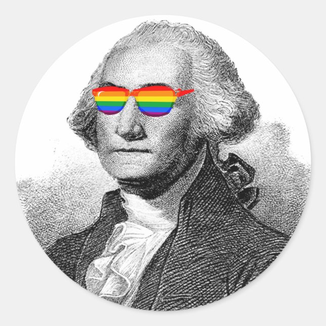Adesivo Redondo Orgulho de George Washington (Frente)