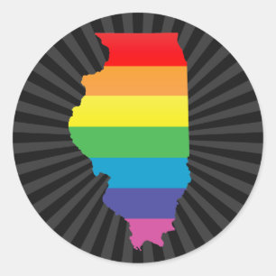 Adesivo Redondo orgulho de illinois