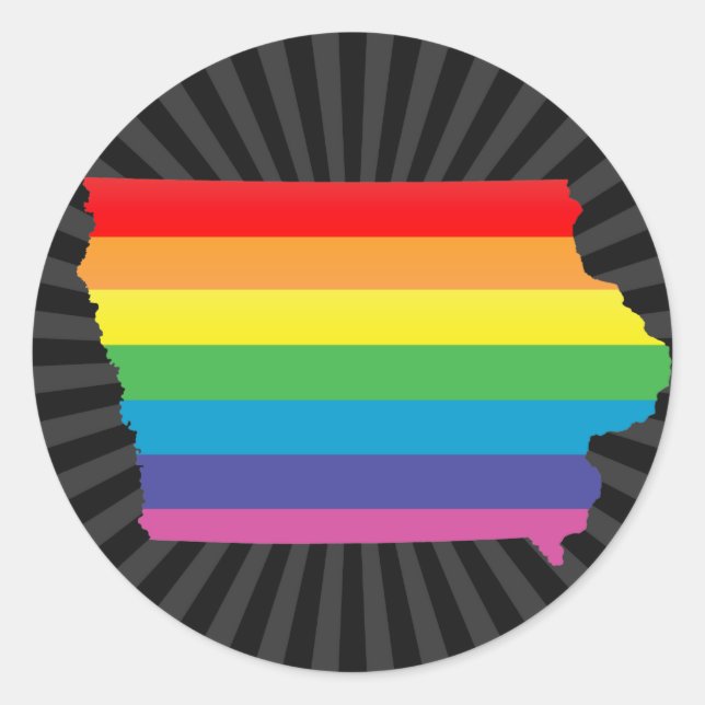 Adesivo Redondo orgulho de iowa. (Frente)