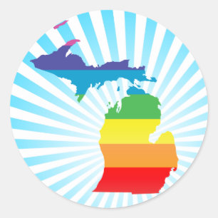Adesivo Redondo orgulho de michigan