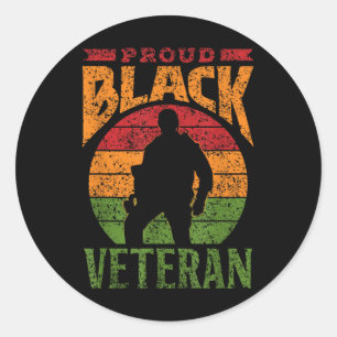 Adesivo Redondo Orgulho de Militares Afro-Americanos Soldados Negr