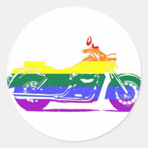 Adesivo Redondo Orgulho de Motocicleta GLBT