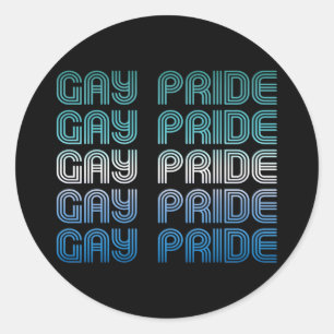 Adesivo Redondo Orgulho de Retrô Masculino gay