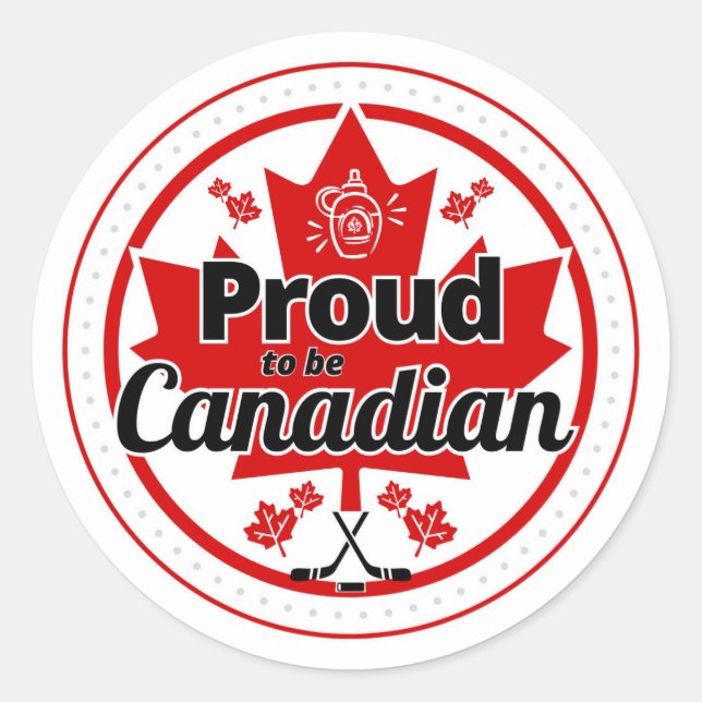 Adesivo Redondo Orgulho de ser canadense (Frente)