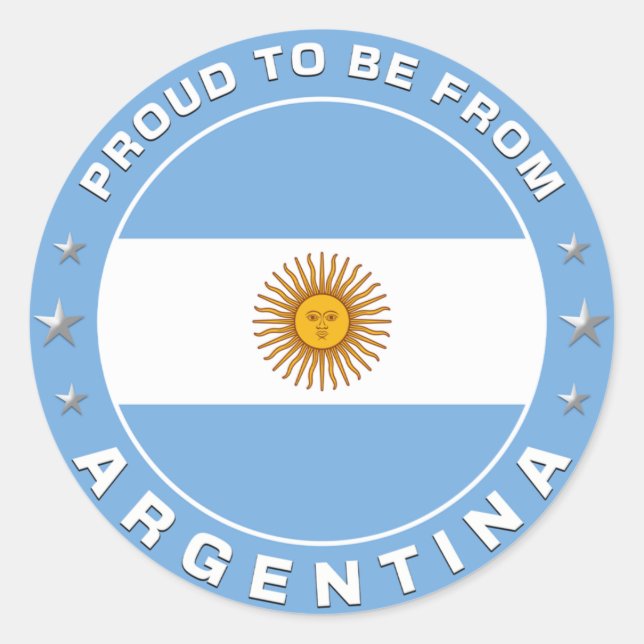 Adesivo Redondo Orgulho De Ser Da Argentina (Frente)