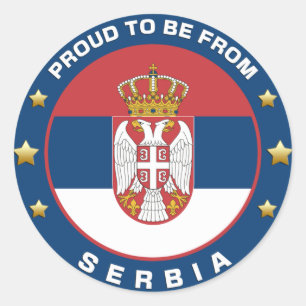 Adesivo Redondo Orgulho De Ser Da Sérvia