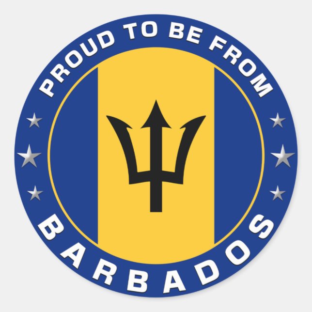 Adesivo Redondo Orgulho De Ser De Barbados (Frente)