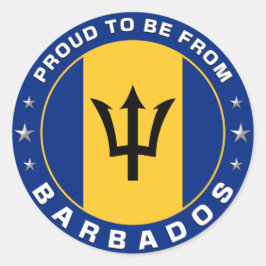 Adesivo Redondo Orgulho De Ser De Barbados