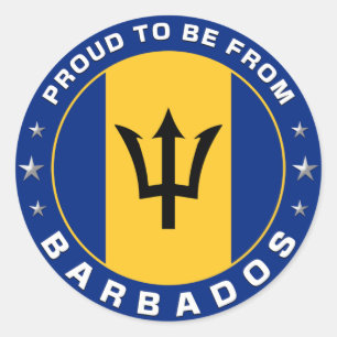 Adesivo Redondo Orgulho De Ser De Barbados