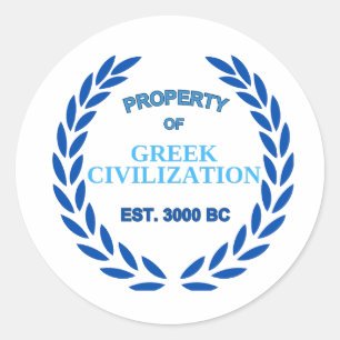 Adesivo Redondo Orgulho de ser grego - Propriedade da Civilização