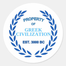 Adesivo Redondo Orgulho de ser grego - Propriedade da Civilização 