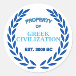 Adesivo Redondo Orgulho de ser grego - Propriedade da Civilização 