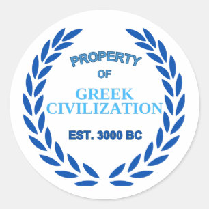 Adesivo Redondo Orgulho de ser grego - Propriedade da Civilização
