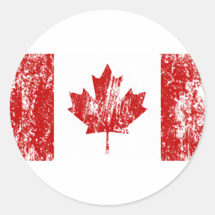 Adesivo Redondo Orgulho de Sinalizador do Canadá