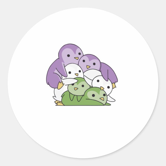 Adesivo Redondo Orgulho de Sinalizador do Genderqueer Lgbtq Cute P (Frente)