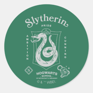 Adesivo Redondo ORGULHO DE SLYTHERIN™ Ambição Astúcia Brasão