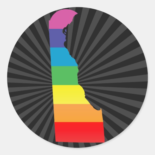 Adesivo Redondo orgulho delaware. (Frente)
