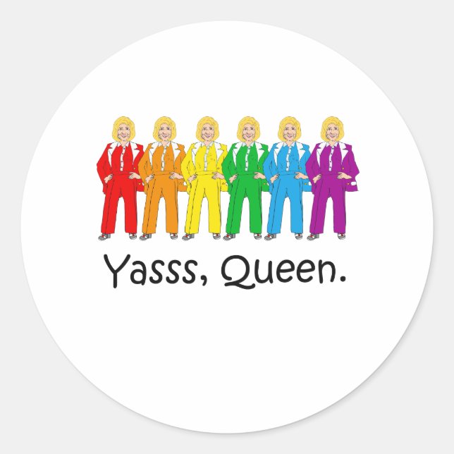 Adesivo Redondo Orgulho do Conjunto de Hillary - Yasss Rainha - (Frente)