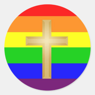 Adesivo Redondo Orgulho do cristão de GLBT