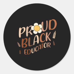 Adesivo Redondo Orgulho do Educador Negro Groover Professora Histó