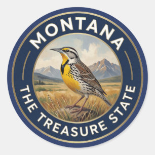 Adesivo Redondo Orgulho do Estado de Montana ✦ Patrimônio do Estad