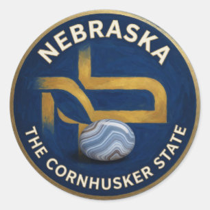Adesivo Redondo Orgulho do Estado de Nebraska - Patrimônio da Prad