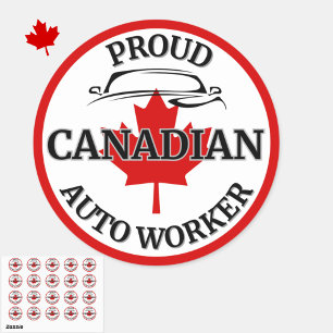 Adesivo Redondo Orgulho do Mapeamento de Automóveis Canadense Leaf