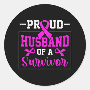 Adesivo Redondo Orgulho Do Marido De Sobrevivência À Consciência D