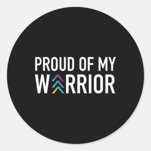 Adesivo Redondo Orgulho do meu guerreiro - A consciência da síndro