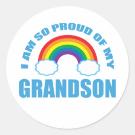 Adesivo Redondo Orgulho do meu neto Rainbow Avós