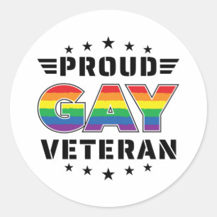Adesivo Redondo Orgulho do Orgulho Gay Veterano Mês do Veterano